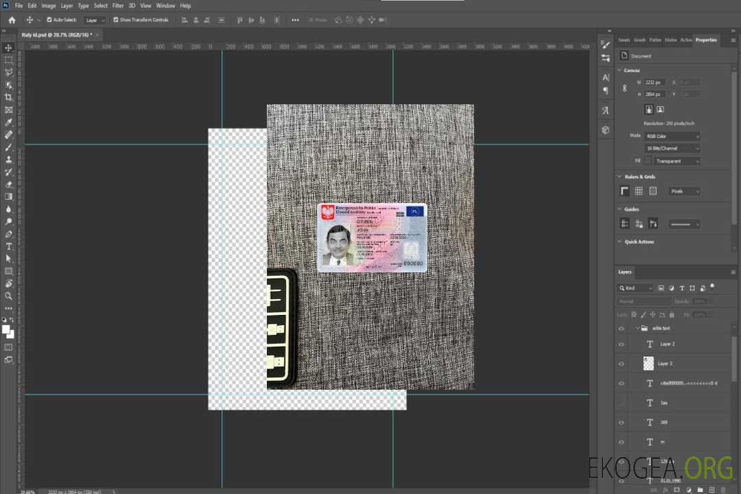 Carte d'identité de Pologne 2023-présent recto photolook template Carte d'identité de Pologne 2023-présent recto photolook template